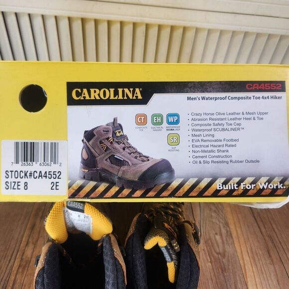 Carolina CA4552 Waterproof Composite Toe 4x4 Hiker Work Boots Mens Sz 8 EE Wide - Picture 11 of 11